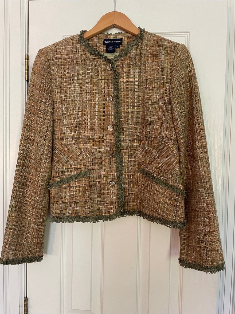 Tristan & Iseut cropped silk blazer